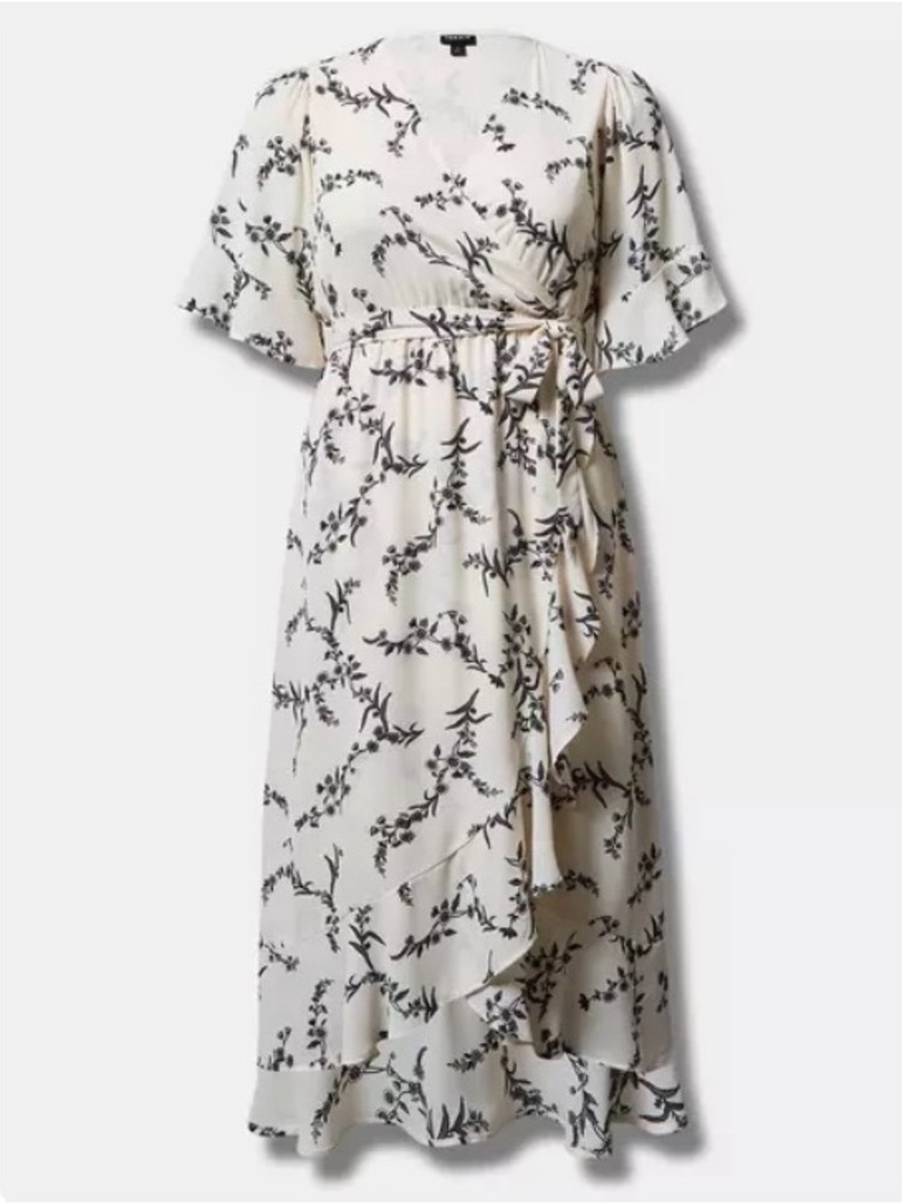 NWT Torrid Maxi Georgette Surplice Ruffle Hi-Low Dress